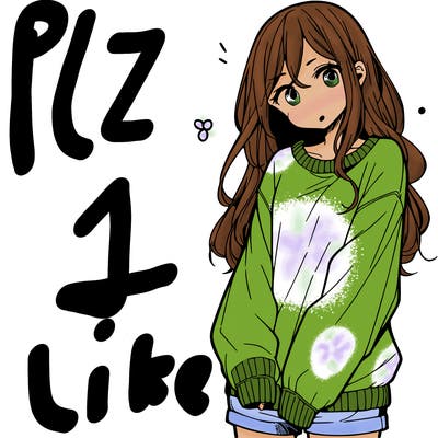 manga teen girl  in a sweater and baggy pants