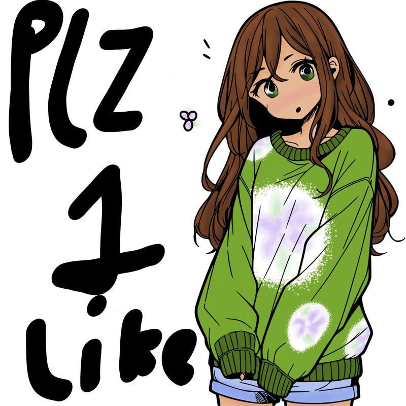 manga teen girl  in a sweater and baggy pants