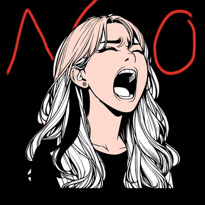 screaming realistic, girl