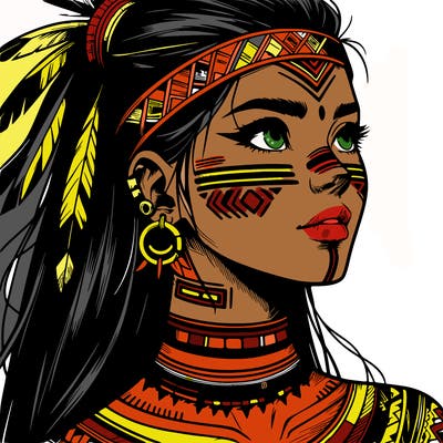 realistic tribal manga woman