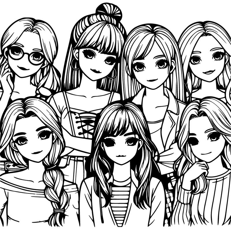 realistic group of girls