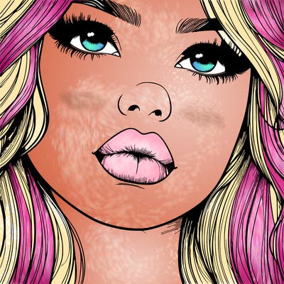 really realistic girl with lips