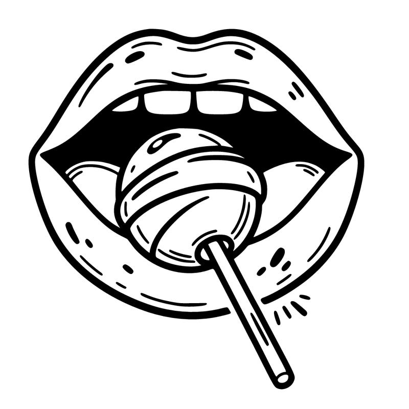 mouth with lollipop