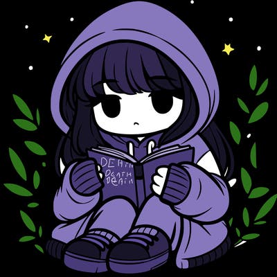 girl in oversized hoodie reading a book