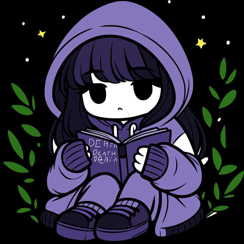 girl in oversized hoodie reading a book