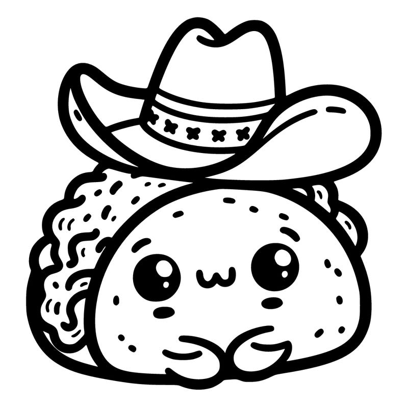 a really cute taco with a cute cowboy hat