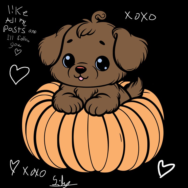 cute little puppy in a pumpkin