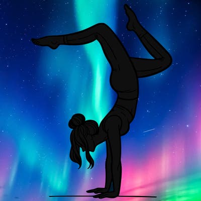 a woman doing a handstand