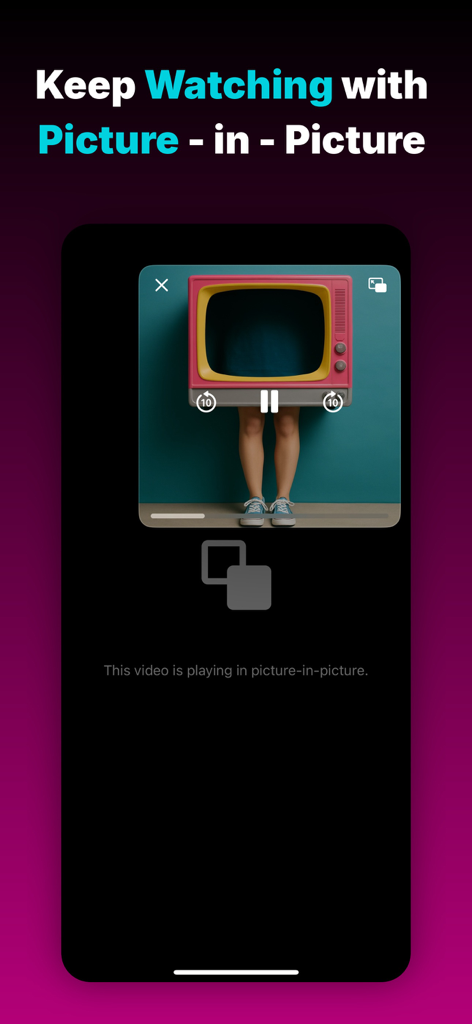Evervideo: Play Any Video File - Evervideo app Picture in Picture multitasking mode on iPhone