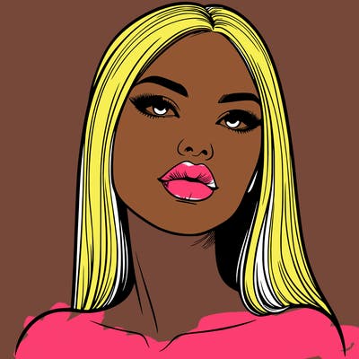 realistic woman with full lips