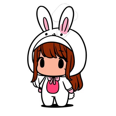 a girl in a bunny costume