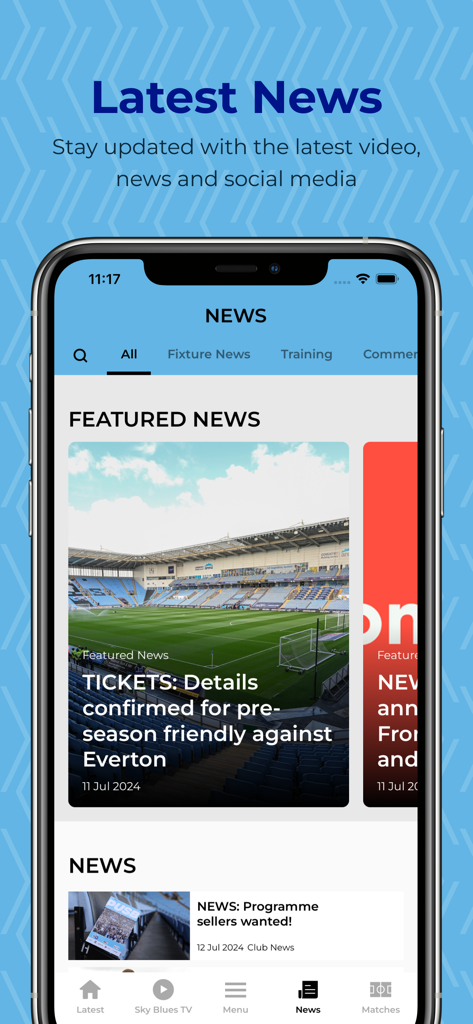 Coventry City FC - コヴェントリー・シティFC公式モバイルアプリの最新ニュースセクション。クラブのアップデートと記事を掲載。