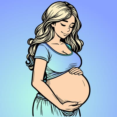woman heavily pregnant realistic