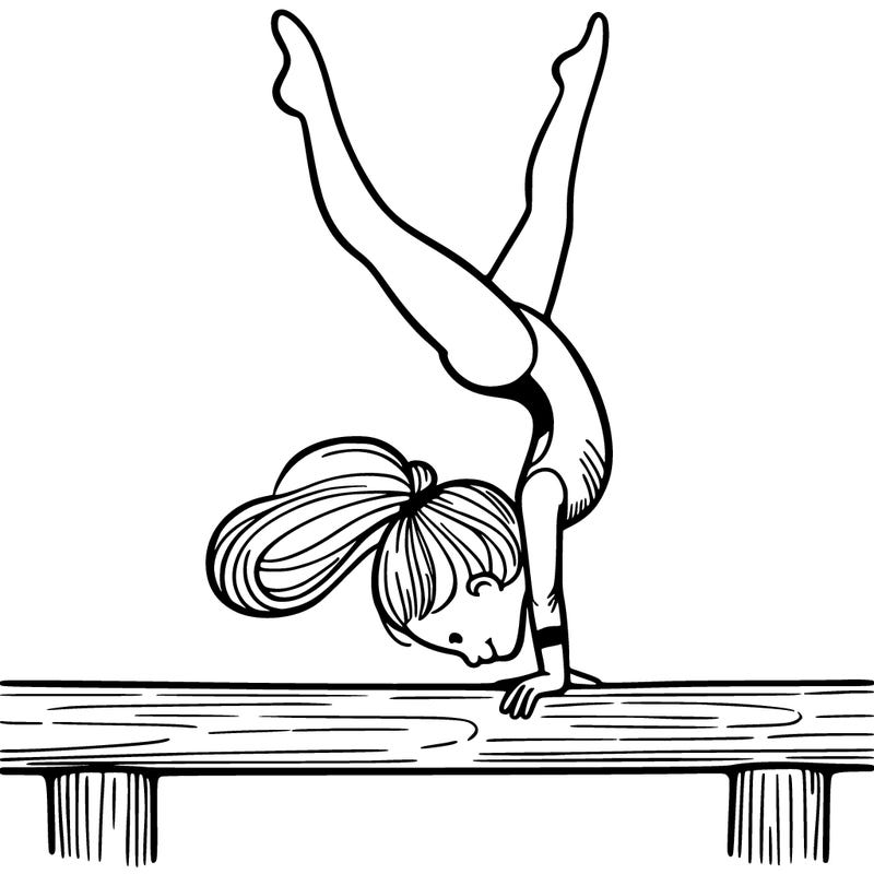 gymnast on a beam girl