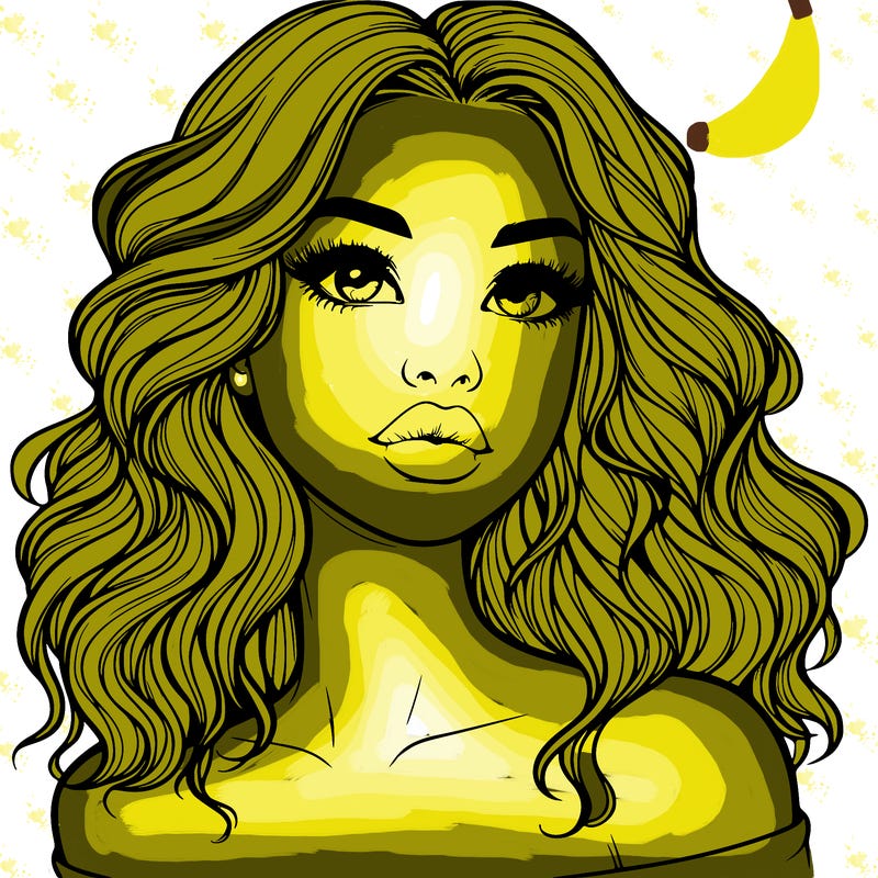 realistic girl with wavy hair and lips