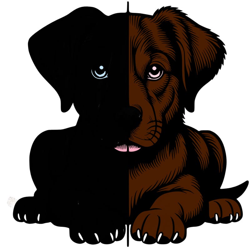 realistic dog split picture