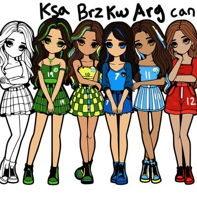 a group of girls realistic