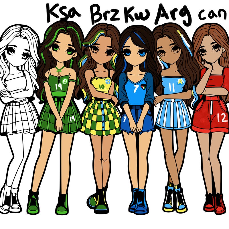 a group of girls realistic