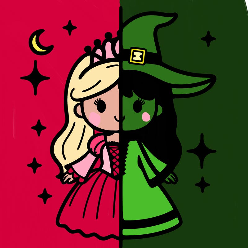 split princess and witch