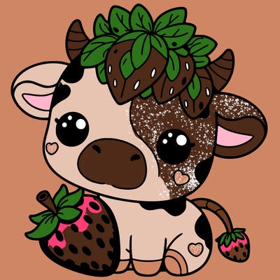 cute strawberry cow