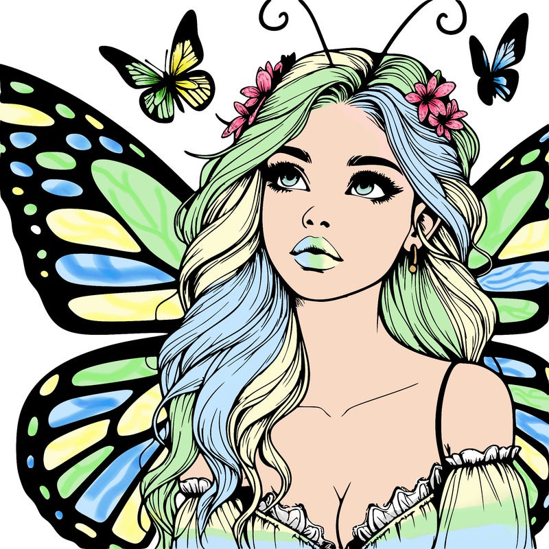 butterfly fairy realistic girl