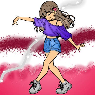realistic girl danceing