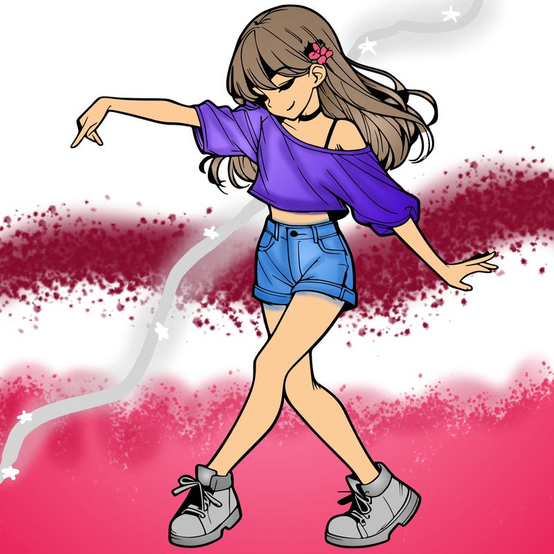 realistic girl danceing