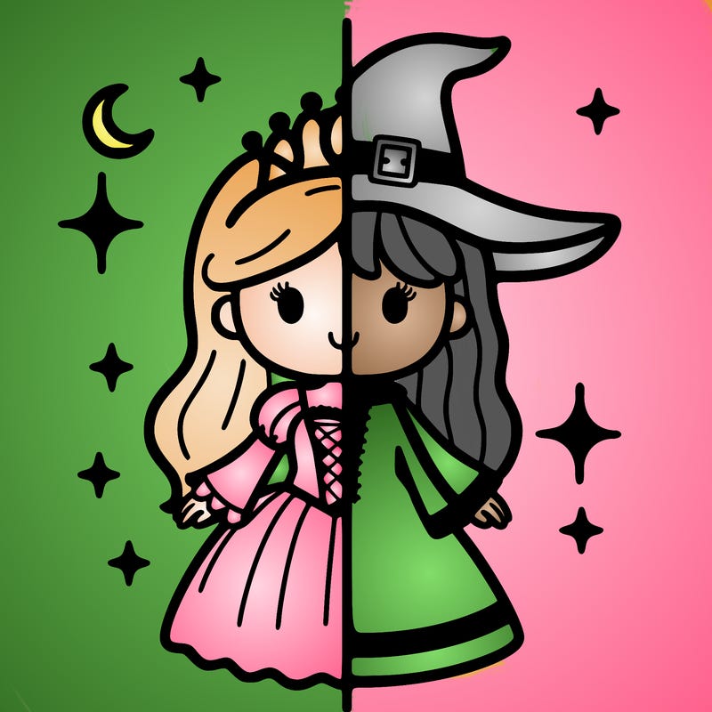 split princess and witch