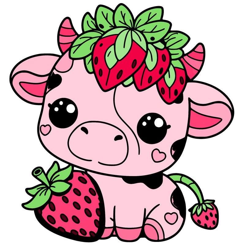 cute strawberry cow
