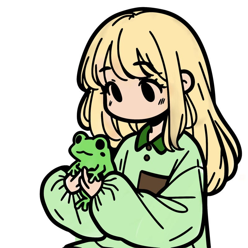 girl with long hair and a oversized shirt. and she is holding a frog
