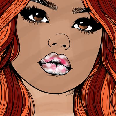 really realistic girl with lips