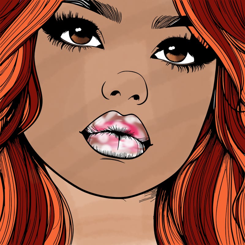 really realistic girl with lips