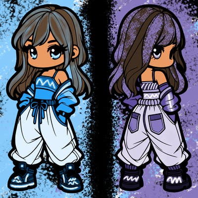 girl in crop top and baggy pants