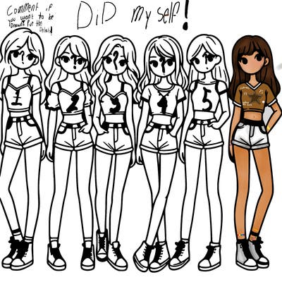 a group of girls wearing crop tops and shorts