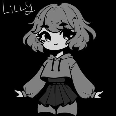 cute femboy with short, fluffy hair that softly frames their face, wearing a cropped hoodie, paired with a flouncy short skirt, and thigh-high stockings