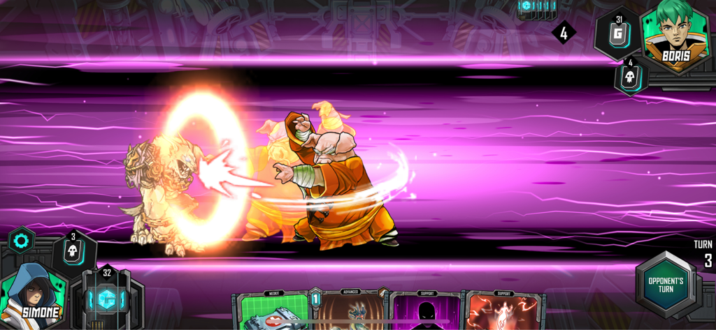 Mutants: Genesis - Un personnage mutant effectuant une puissante attaque lumineuse dans le jeu de cartes Mutants Genesis.