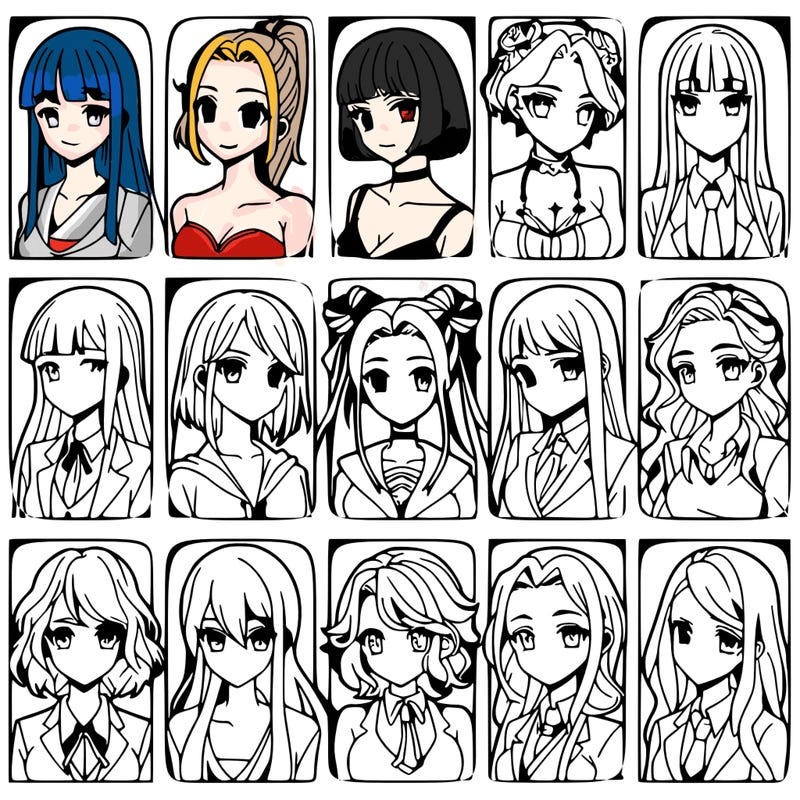 girls that look diffrent anime