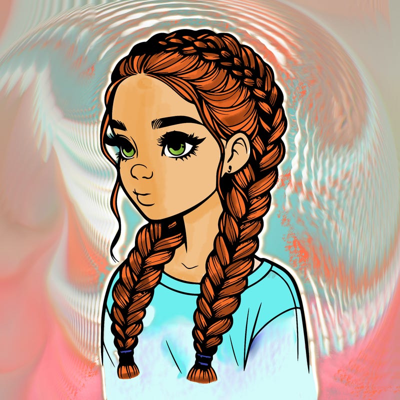 realistic girl with braids