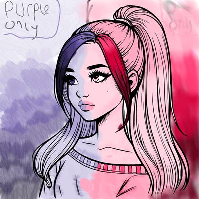 realistic girl with a high ponytail