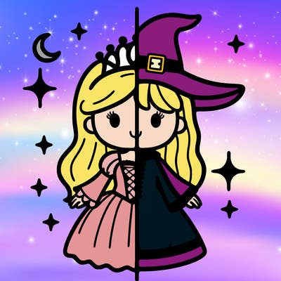 split princess and witch
