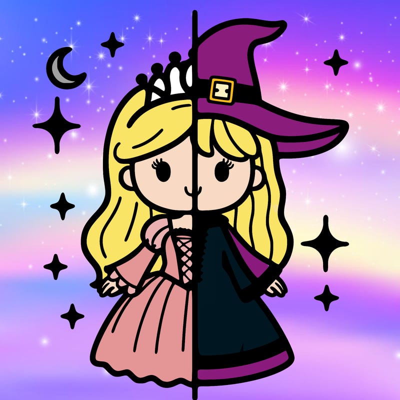 split princess and witch