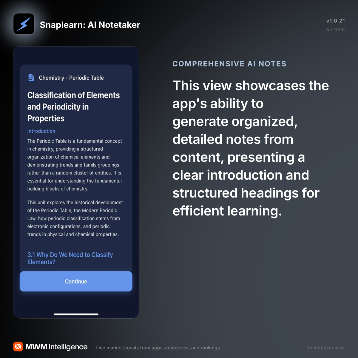 Snaplearn: AI Notetaker - Education App | MWM