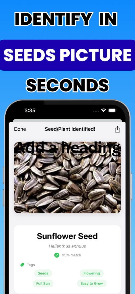 Seed identifer Ai Scanner - Reference App | MWM