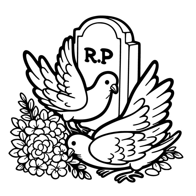 r.i.p with doves