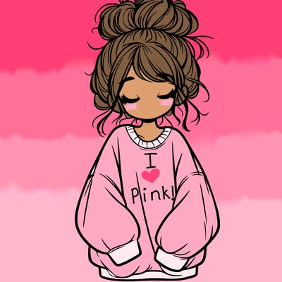 girl with baggy sweatshirt and messy bun