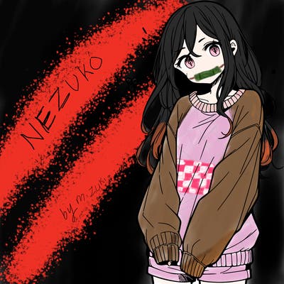 manga teen girl  in a sweater and baggy pants