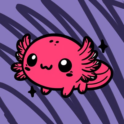 cute easy baby axolotl