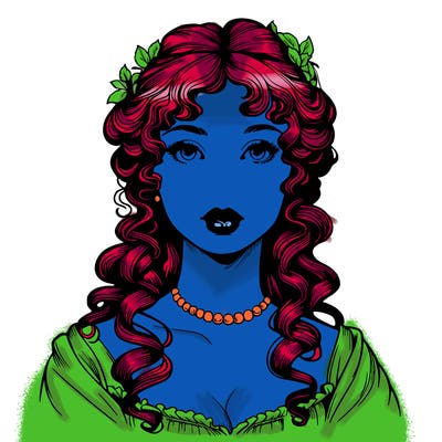 realistic regency era girl with lips