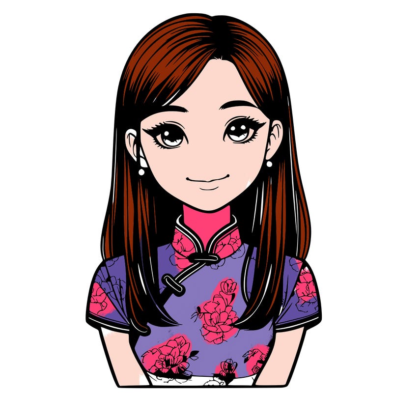 realistic asian girl wearing qipao