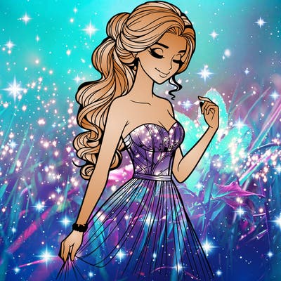 a realistic woman wearing an elegant dress